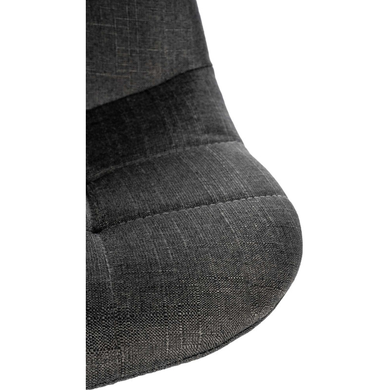 Tabouret de bar moderne en Tissu Gris foncé Métal Noir Leyran - 4