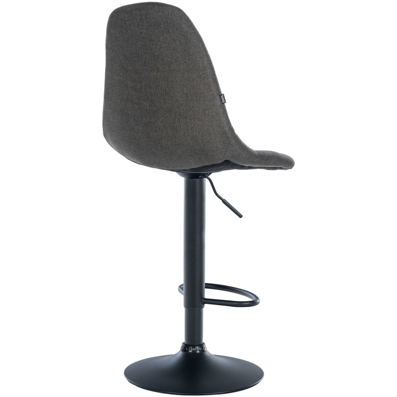 Tabouret de bar moderne en Tissu Gris foncé Métal Noir Leyran - 2