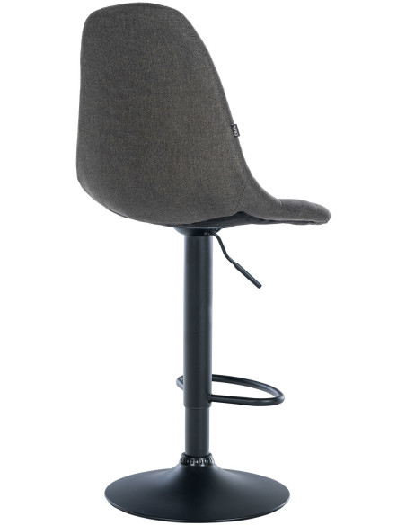 Tabouret de bar moderne en Tissu Gris foncé Métal Noir Leyran - 2