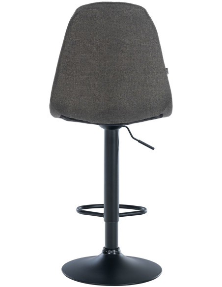 Tabouret de bar moderne en Tissu Gris foncé Métal Noir Leyran - 3