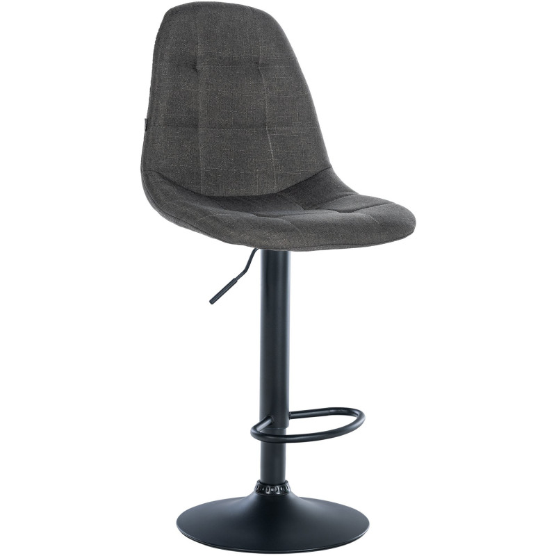 Tabouret de bar moderne en Tissu Gris foncé Métal Noir Leyran - 1