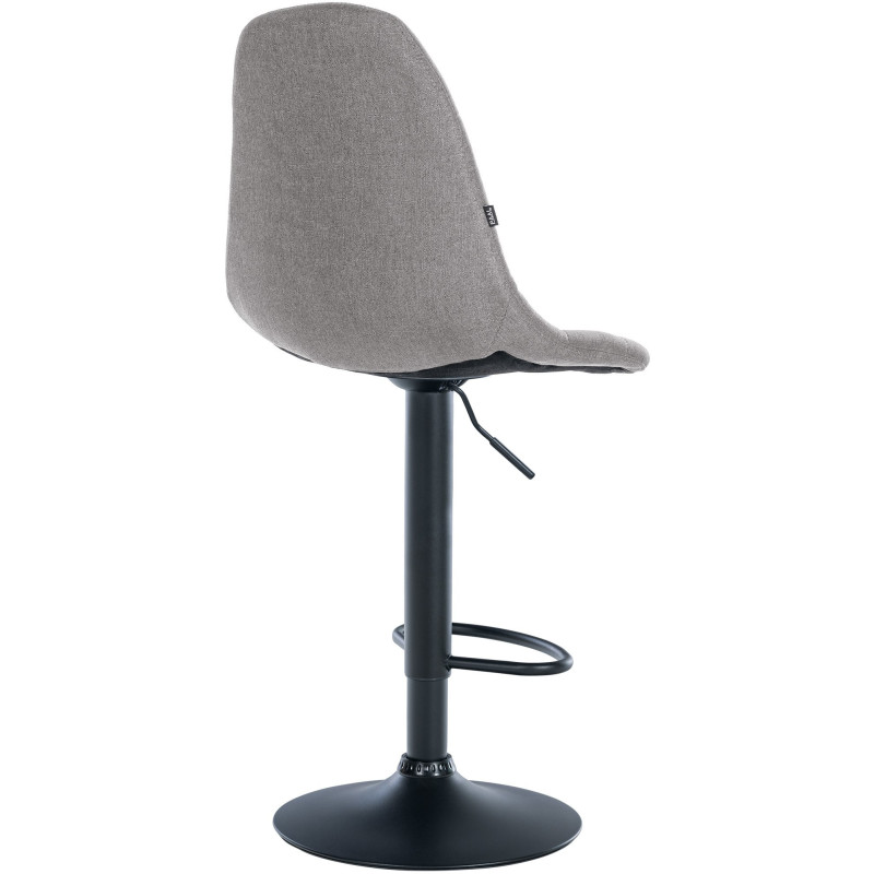 Tabouret de bar moderne en Tissu Gris Métal Noir Leyran - 2
