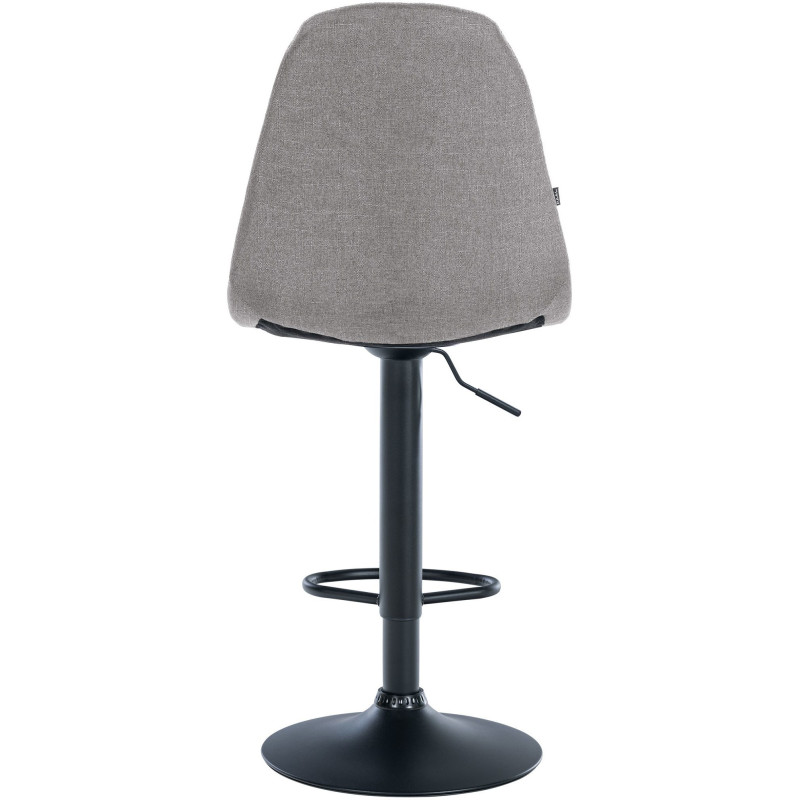 Tabouret de bar moderne en Tissu Gris Métal Noir Leyran - 3
