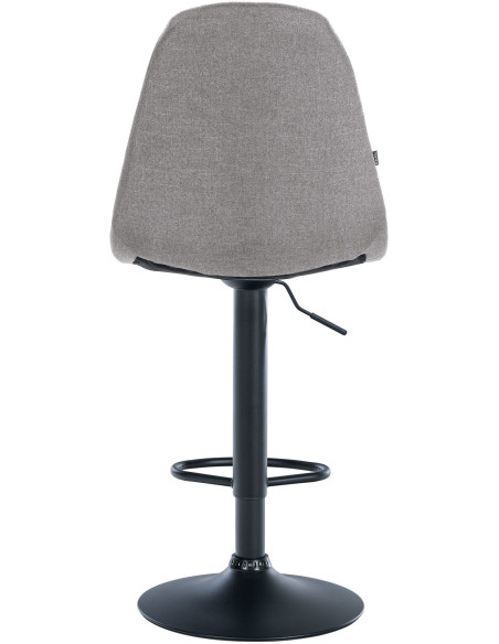 Tabouret de bar moderne en Tissu Gris Métal Noir Leyran - 3