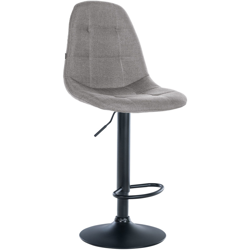 Tabouret de bar moderne en Tissu Gris Métal Noir Leyran - 1