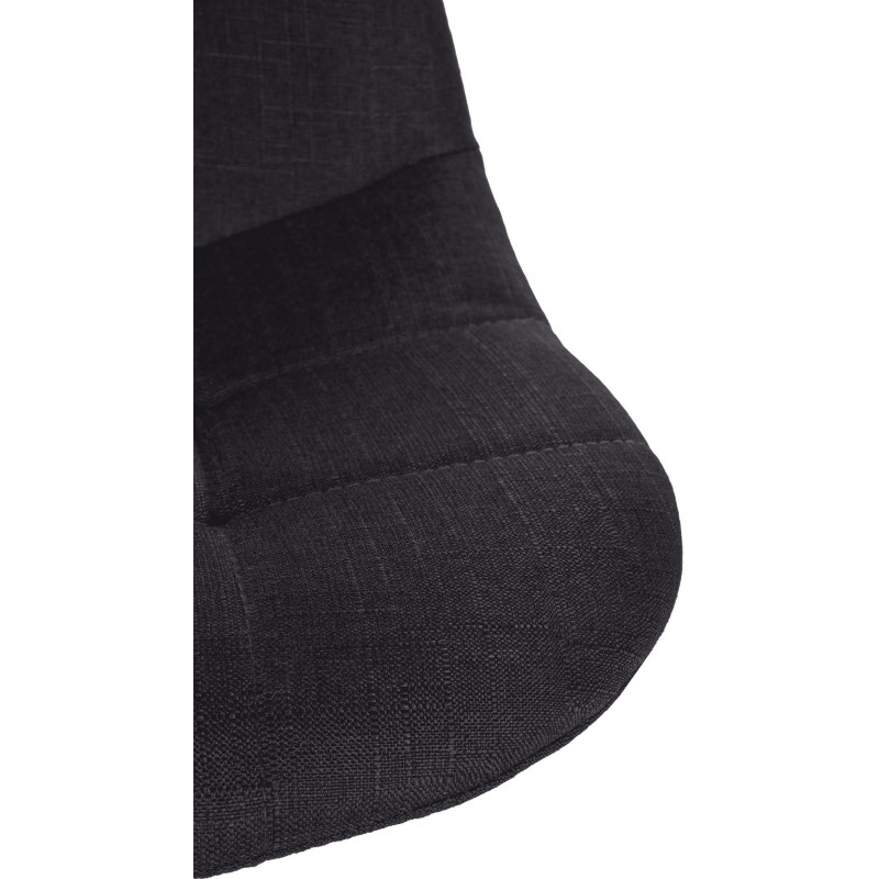 Tabouret de bar moderne en Tissu Noir Métal Noir Leyran - 3