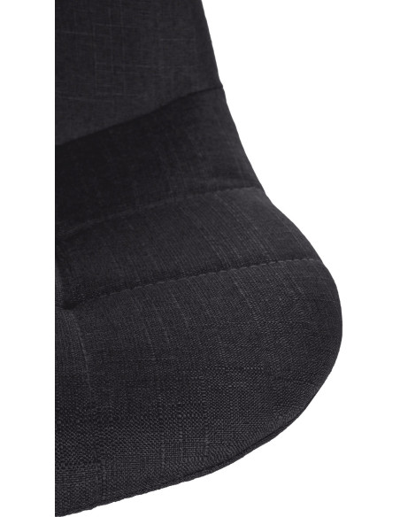 Tabouret de bar moderne en Tissu Noir Métal Noir Leyran - 3