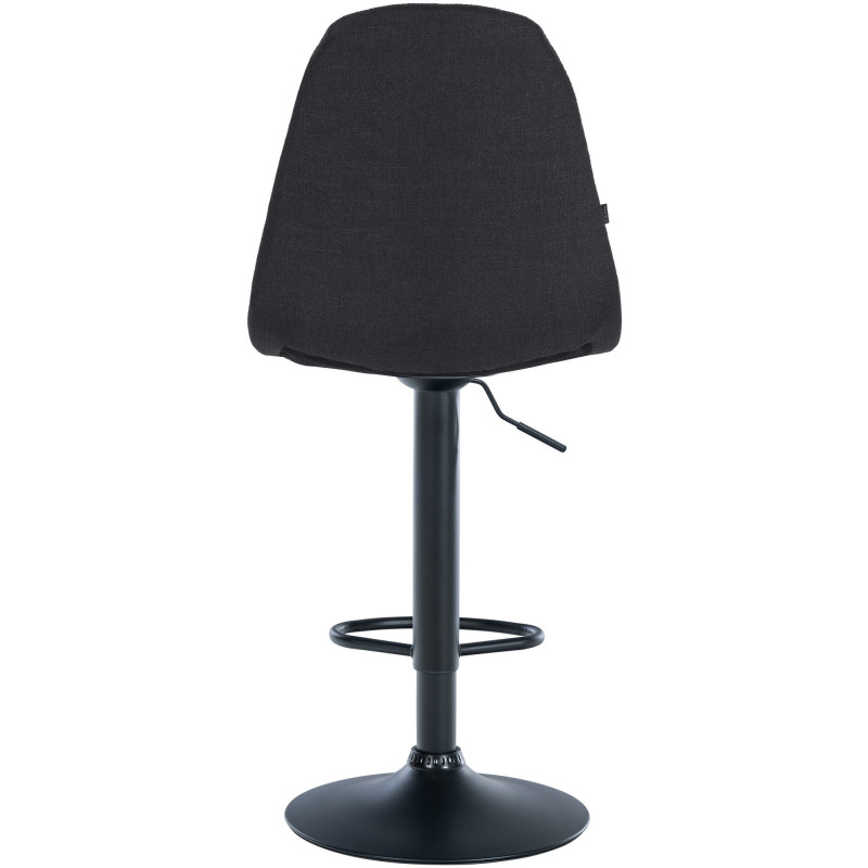 Tabouret de bar moderne en Tissu Noir Métal Noir Leyran - 2
