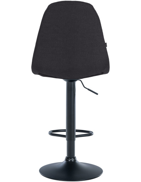 Tabouret de bar moderne en Tissu Noir Métal Noir Leyran - 2