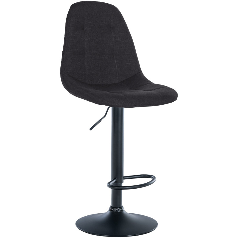 Tabouret de bar moderne en Tissu Noir Métal Noir Leyran - 1