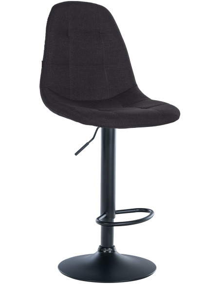 Tabouret de bar moderne en Tissu Noir Métal Noir Leyran - 1