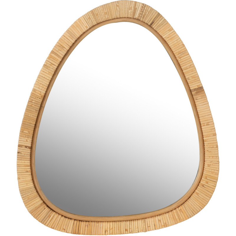 Miroir Mural Oeuf en Paille de rotin Naturel Aidan - 1