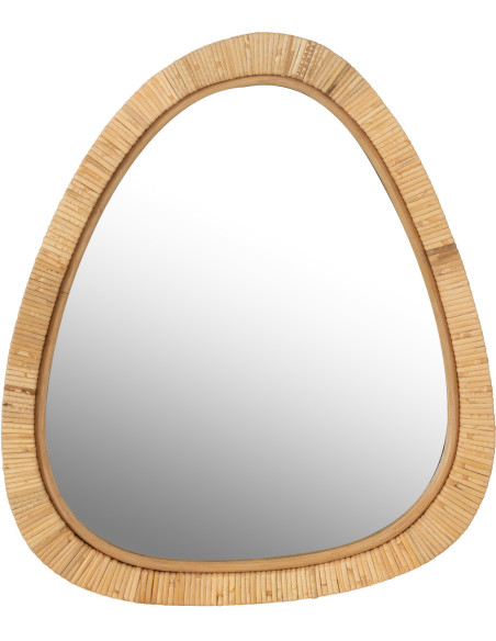 Miroir Mural Oeuf en Paille de rotin Naturel Aidan - 1