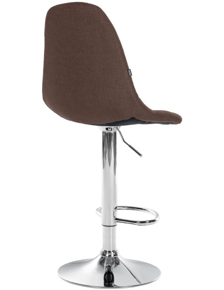 Tabouret de bar moderne en Tissu Marron Métal Argenté Leyran - 2