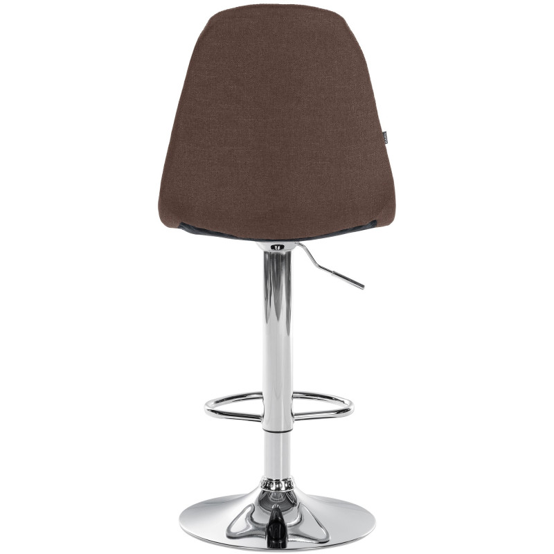 Tabouret de bar moderne en Tissu Marron Métal Argenté Leyran - 3