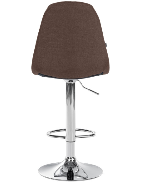 Tabouret de bar moderne en Tissu Marron Métal Argenté Leyran - 3