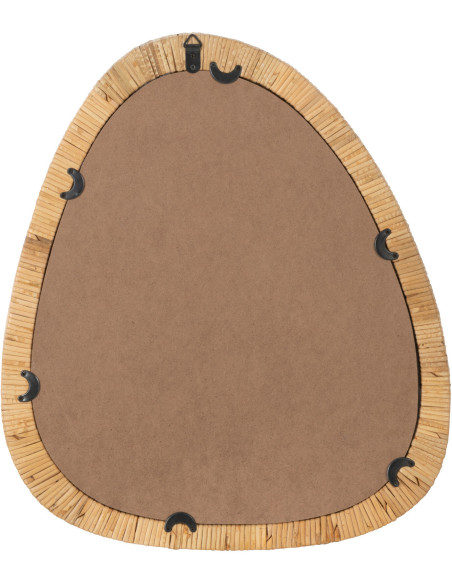 Miroir Mural Oeuf en Paille de rotin Naturel Aidan - 2