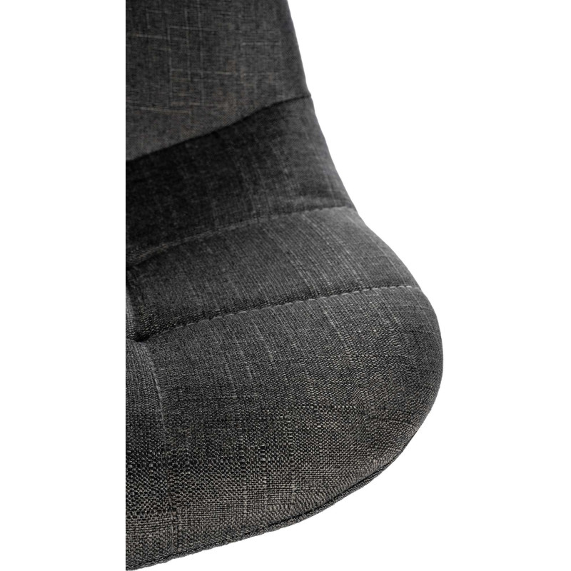 Tabouret de bar moderne en Tissu Gris foncé Métal Argenté Leyran - 4