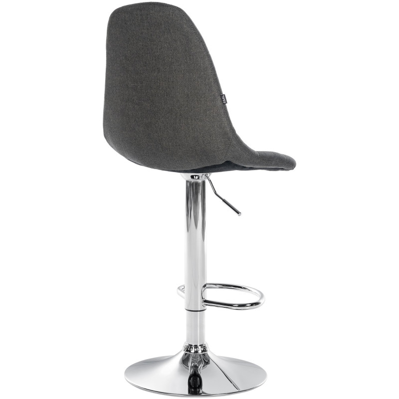Tabouret de bar moderne en Tissu Gris foncé Métal Argenté Leyran - 2