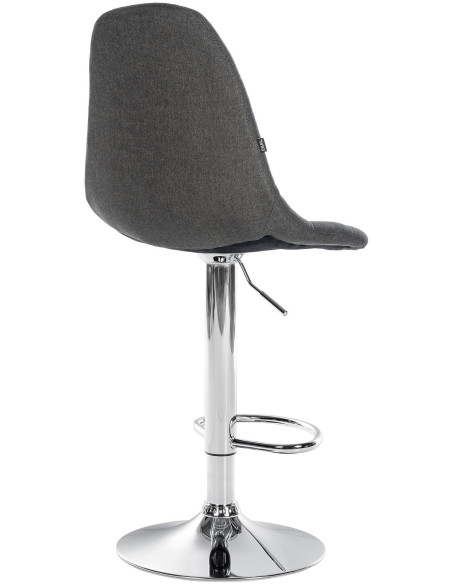 Tabouret de bar moderne en Tissu Gris foncé Métal Argenté Leyran - 2