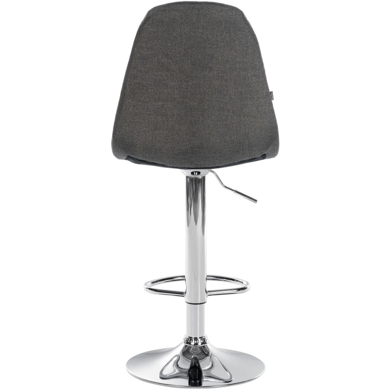 Tabouret de bar moderne en Tissu Gris foncé Métal Argenté Leyran - 3