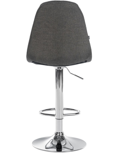 Tabouret de bar moderne en Tissu Gris foncé Métal Argenté Leyran - 3