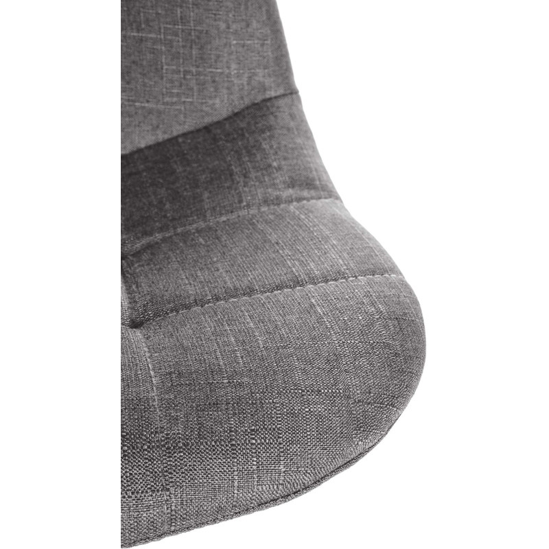 Tabouret de bar moderne en Tissu Gris Métal Argenté Leyran - 4