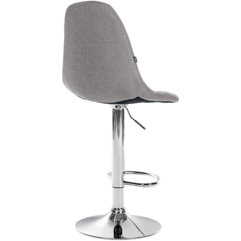Tabouret de bar moderne en Tissu Gris Métal Argenté Leyran - 2