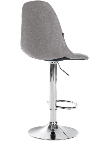 Tabouret de bar moderne en Tissu Gris Métal Argenté Leyran - 2