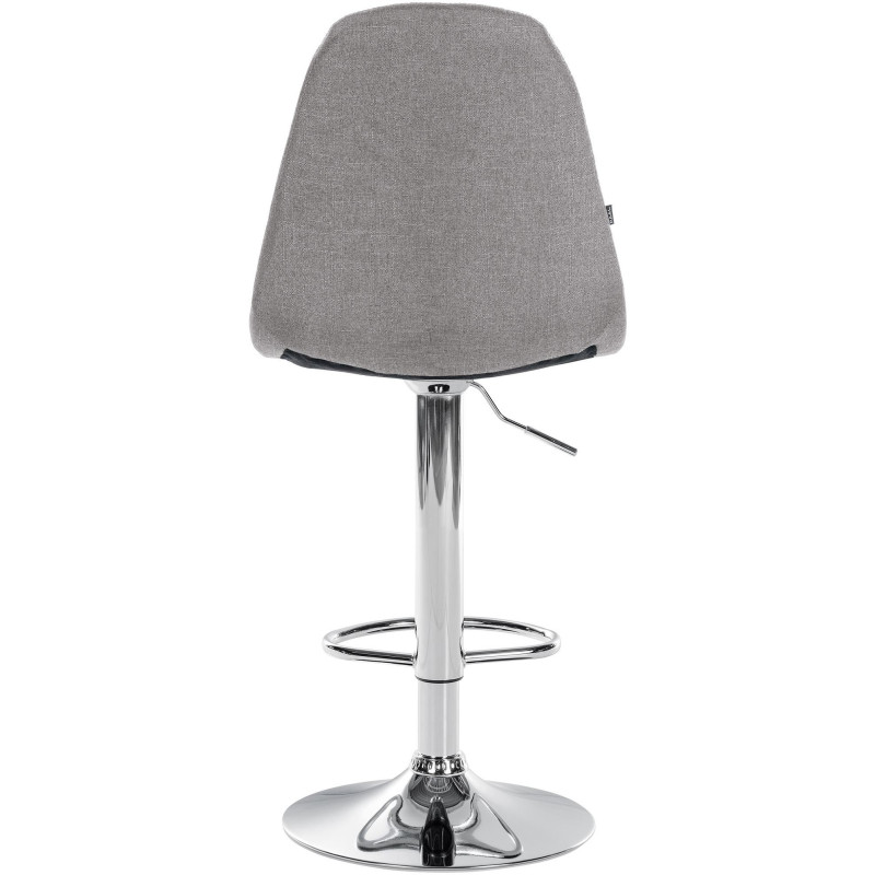 Tabouret de bar moderne en Tissu Gris Métal Argenté Leyran - 3