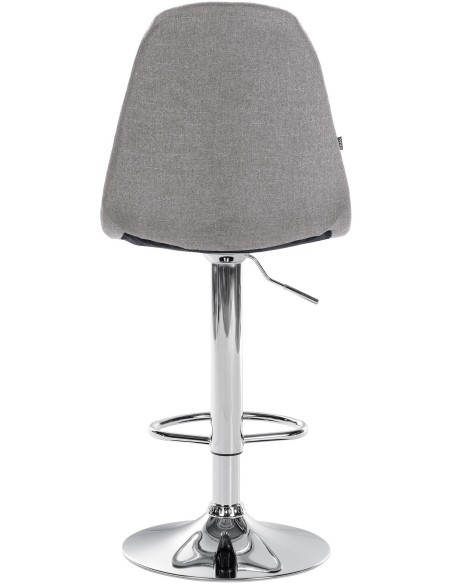 Tabouret de bar moderne en Tissu Gris Métal Argenté Leyran - 3
