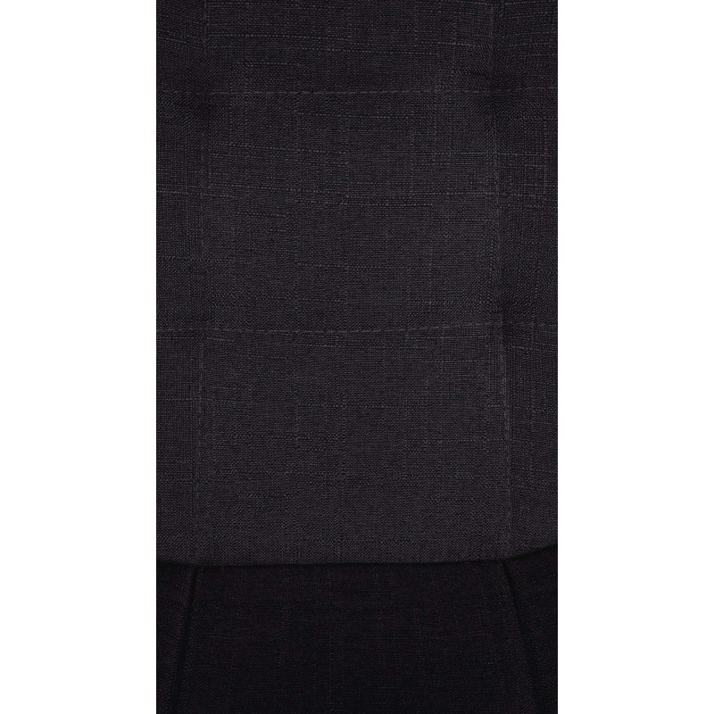 Tabouret de bar moderne en Tissu Noir Métal Argenté Leyran - 5