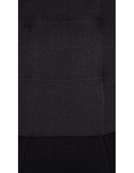 Tabouret de bar moderne en Tissu Noir Métal Argenté Leyran - 5