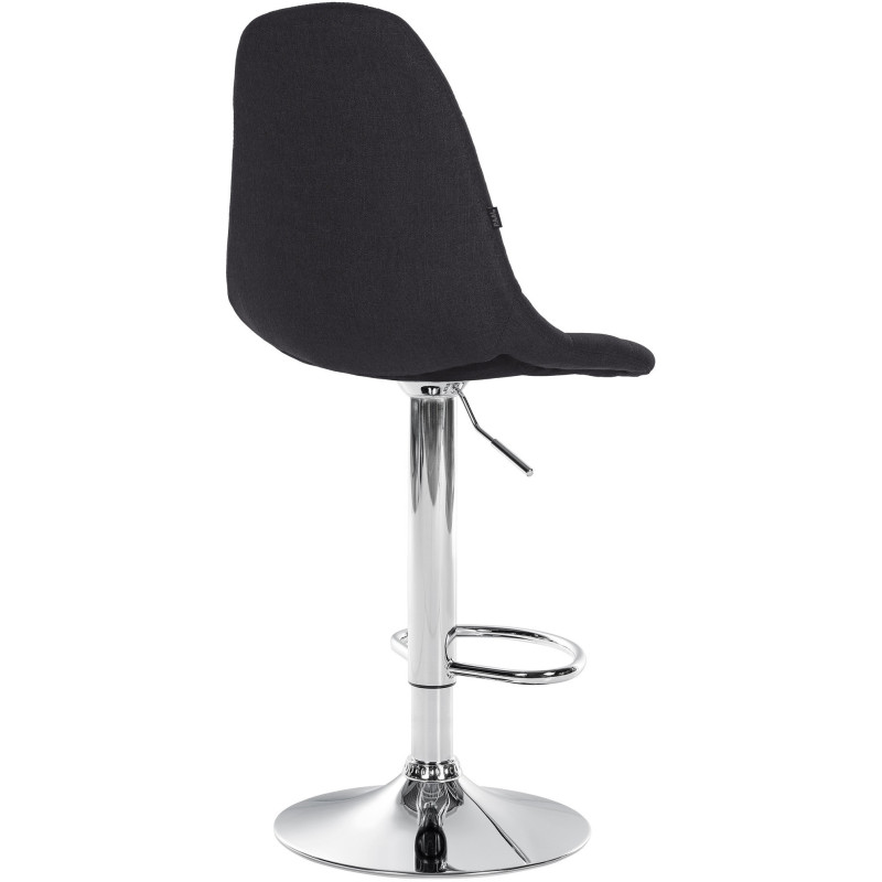 Tabouret de bar moderne en Tissu Noir Métal Argenté Leyran - 2