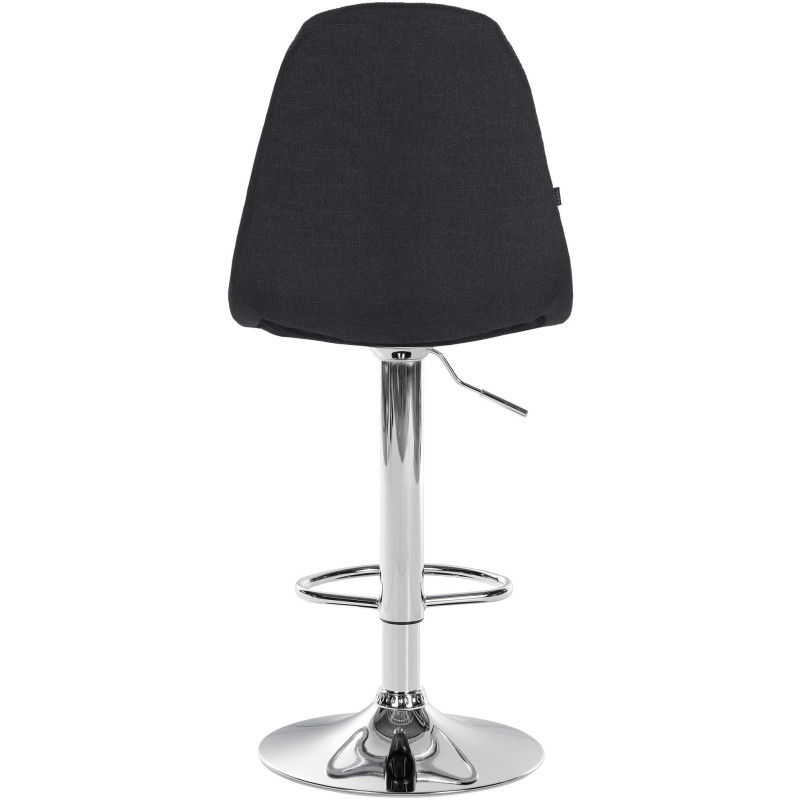 Tabouret de bar moderne en Tissu Noir Métal Argenté Leyran - 3