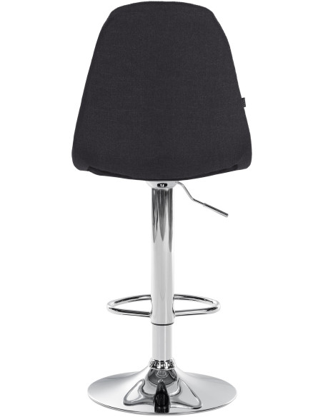 Tabouret de bar moderne en Tissu Noir Métal Argenté Leyran - 3