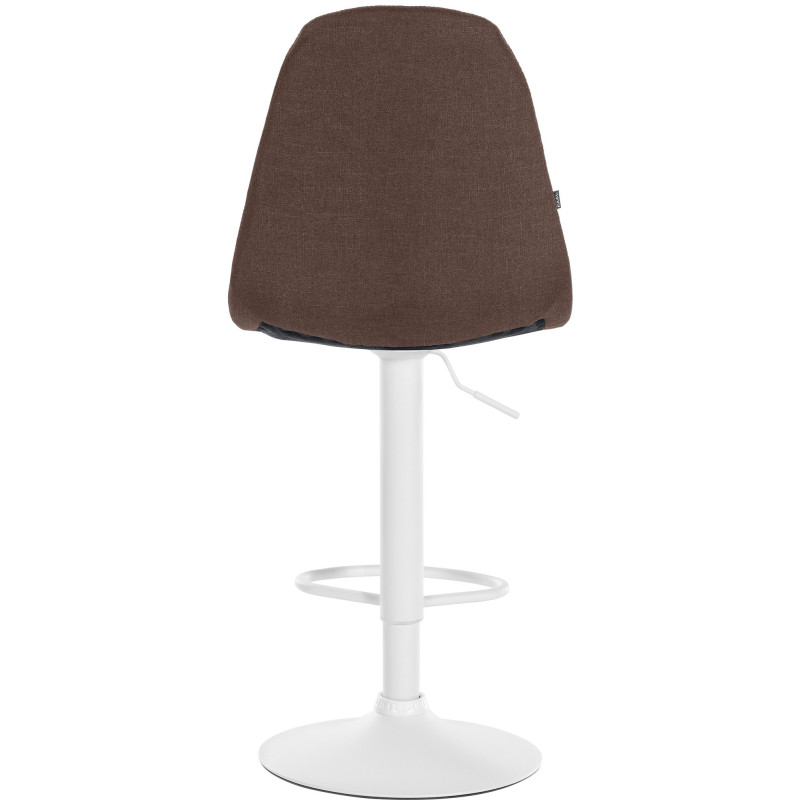 Tabouret de bar moderne en Tissu Marron Métal Blanc Leyran - 3