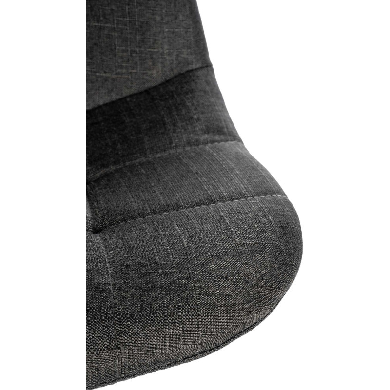 Tabouret de bar moderne en Tissu Gris foncé Métal Blanc Leyran - 4