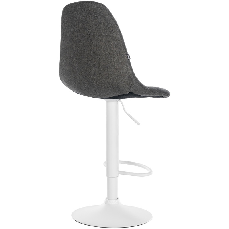 Tabouret de bar moderne en Tissu Gris foncé Métal Blanc Leyran - 2