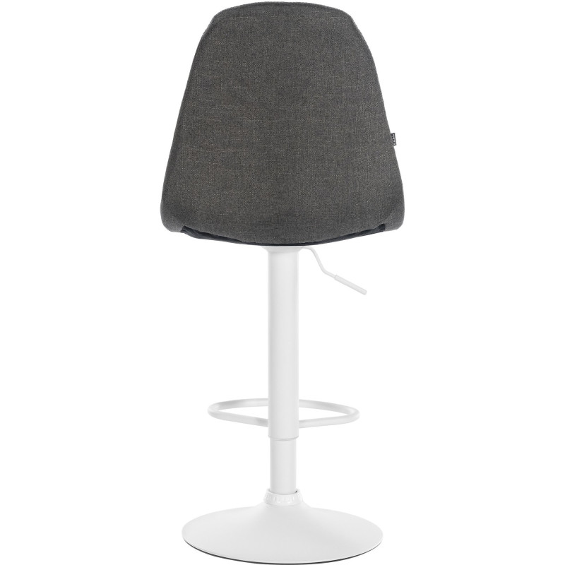 Tabouret de bar moderne en Tissu Gris foncé Métal Blanc Leyran - 3