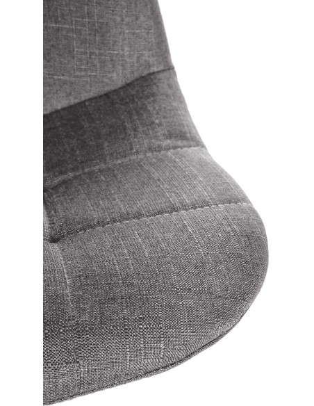 Tabouret de bar moderne en Tissu Gris Métal Blanc Leyran - 4