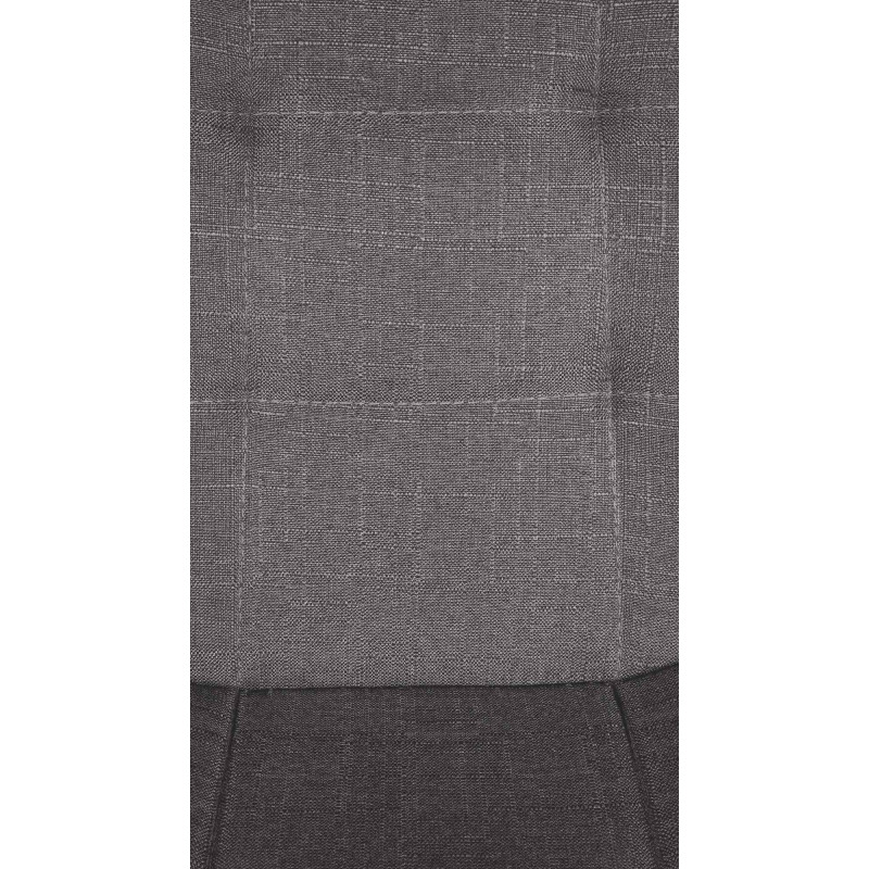 Tabouret de bar moderne en Tissu Gris Métal Blanc Leyran - 5