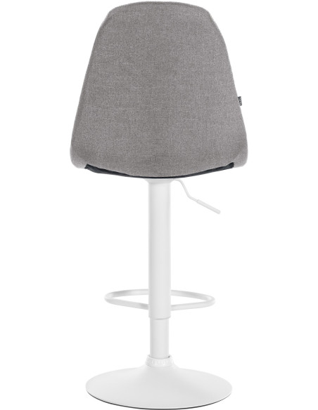 Tabouret de bar moderne en Tissu Gris Métal Blanc Leyran - 3