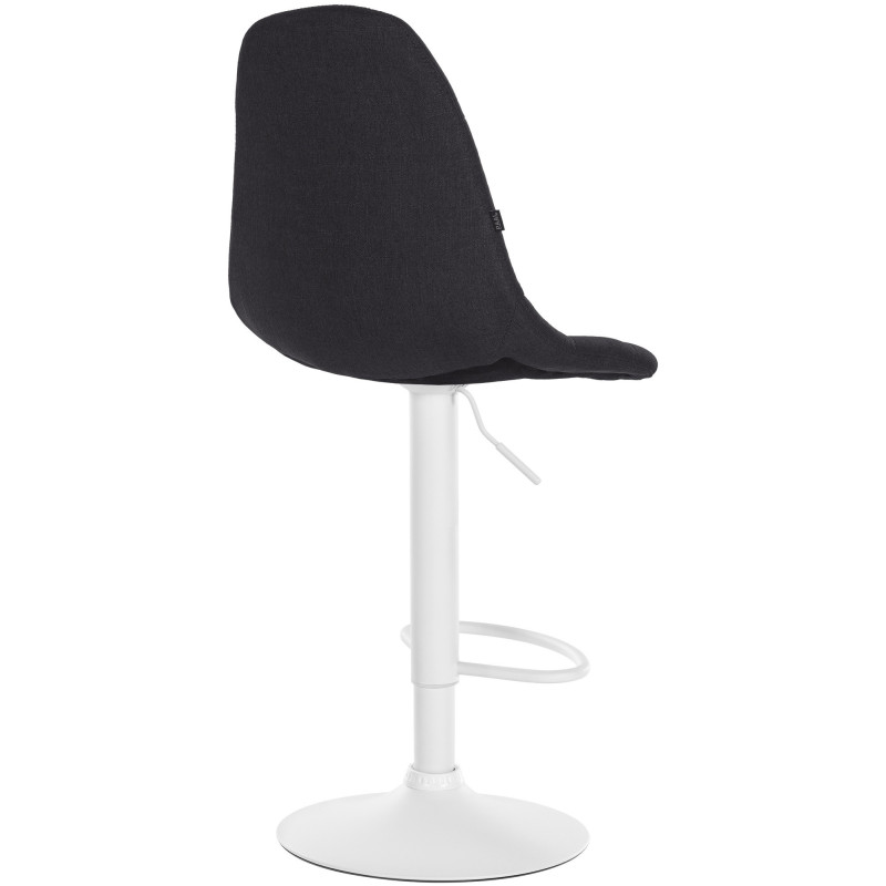 Tabouret de bar moderne en Tissu Noir Métal Blanc Leyran - 2