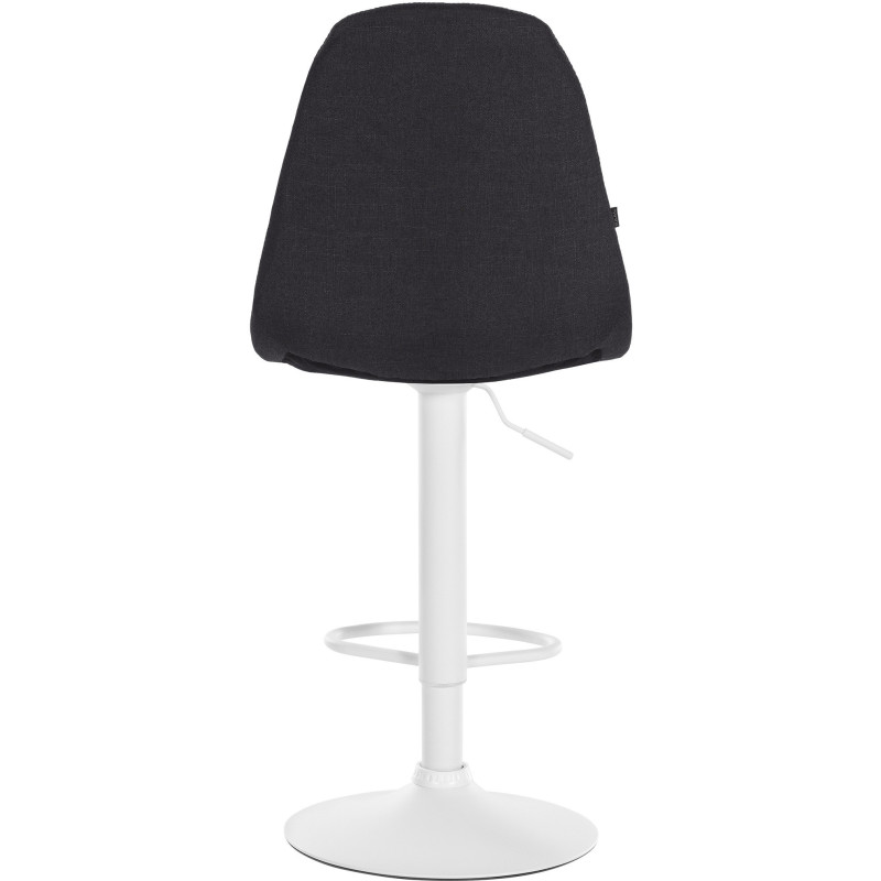 Tabouret de bar moderne en Tissu Noir Métal Blanc Leyran - 3