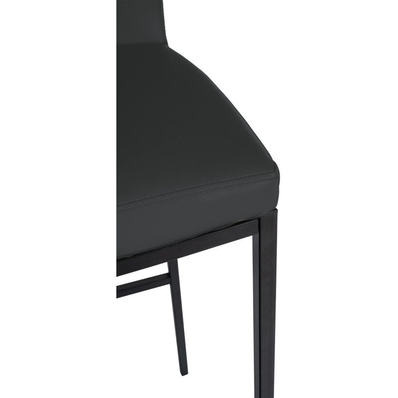 Tabouret de bar minimaliste en Polyuréthane Gris foncé Métal Noir Wivany  - 4