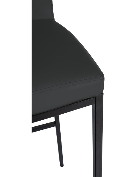 Tabouret de bar minimaliste en Polyuréthane Gris foncé Métal Noir Wivany  - 4