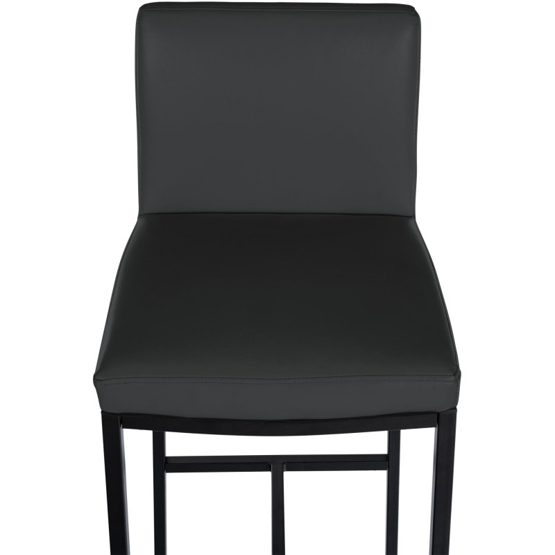Tabouret de bar minimaliste en Polyuréthane Gris foncé Métal Noir Wivany  - 3