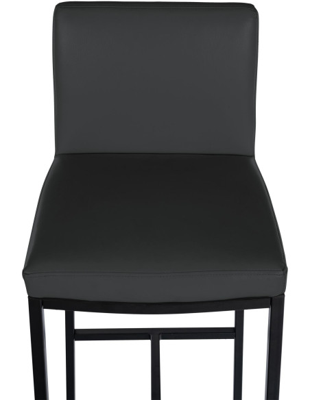 Tabouret de bar minimaliste en Polyuréthane Gris foncé Métal Noir Wivany  - 3