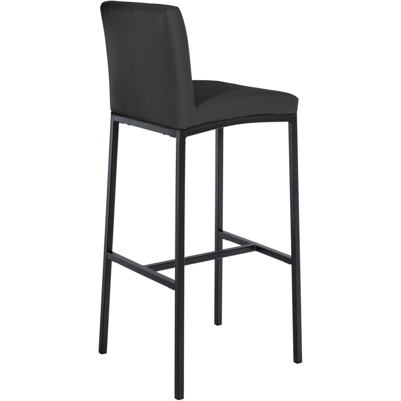 Tabouret de bar minimaliste en Polyuréthane Gris foncé Métal Noir Wivany  - 2